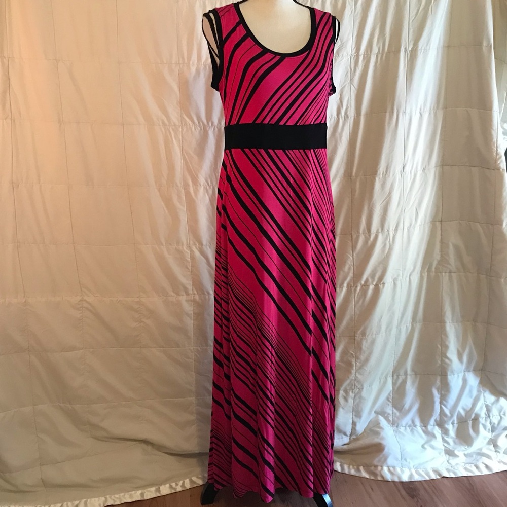 Apt. 9 Maxi Dress in Pink & Black Stripe